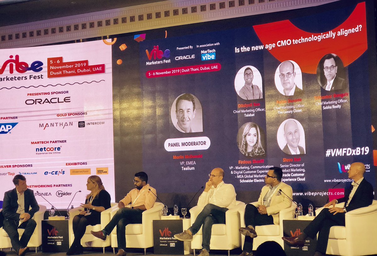 dublinbert's tweet photo. Great #CMO panel at VIBE between @thisisdk @earl_steve @fishariff @TheLuxuryCloset @GTirth Are CMOs really aligned when it comes to technology and data strategies? #VMFDxB19 https://t.co/tOOLQz5zkS