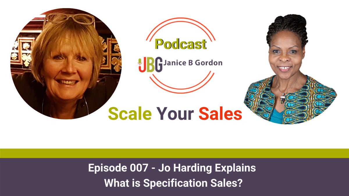 JaniceBGordon's tweet photo. There is a lot of synergy between the complex sale and specification sales. In the #Sclaeyoursales #podcast #JoHarding talks about why specification selling has become even more challenging https://t.co/Fw4CwodDIi @hardingconsults @Timothy_Hughes @paul_a_lewis https://t.co/YtNyjylXuG