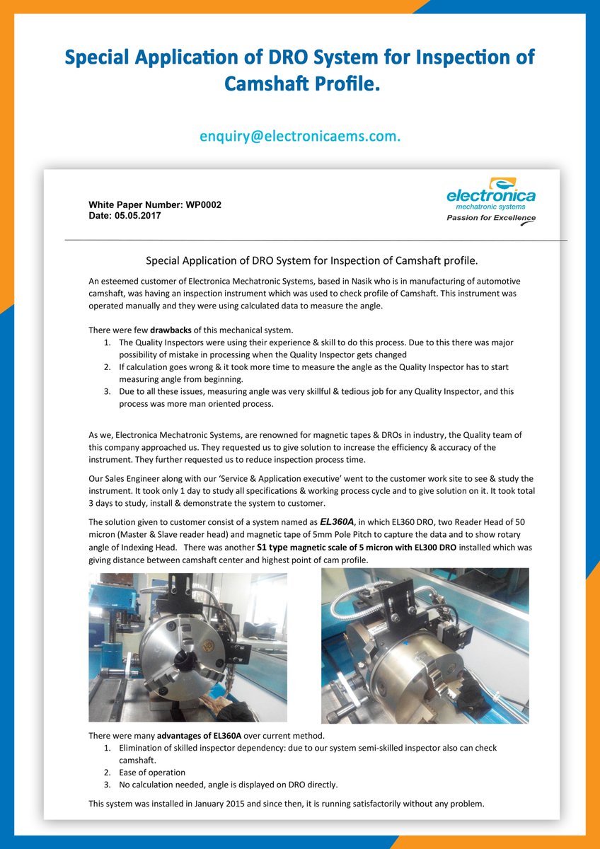 electronicaems's tweet image. Download our White Papers on EMA21, Absolute magnetic linear encoder won FIE FOUNDATION AWARD in IMTEX 2015
#Linearencoder #MagneticencoderSystems #EL360A #Whitepaper #EMS
electronicaems.com/media/docs/whi…