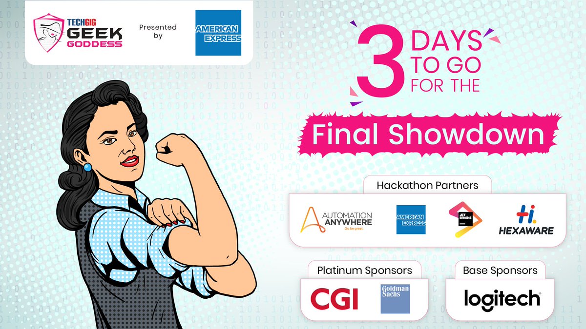 ETTechGig's tweet photo. Just 3 days to go for another season of TechGig Geek Goddess 2019 Finale. Check out event timeline, guidelines &amp; other information on this link: https://t.co/5miNJPjLMg

#TechGigGeekGoddess #TG3 #Finale #WomenCoders #TechWomen #WomenofFuture #GirlcanCode #GenderDiversity #WeCode https://t.co/LBxWM3aX9B