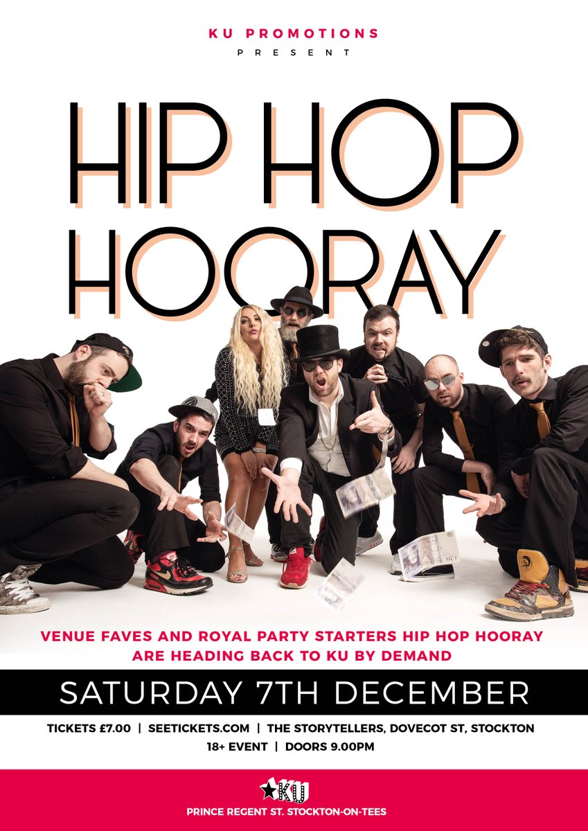 Not long to wait now!
The ultimate party band 👌

<a href="/HipHopHoorayUk/">Hip Hop Hooray</a> 
Specialising in covers of Classic Hip Hop. Including Snoop Dogg, NERD, JAY Z, Eminem, RUN DMC, Kanye West and Dr Dre to name a few

🎟 seetickets.com/event/hip-hop-…