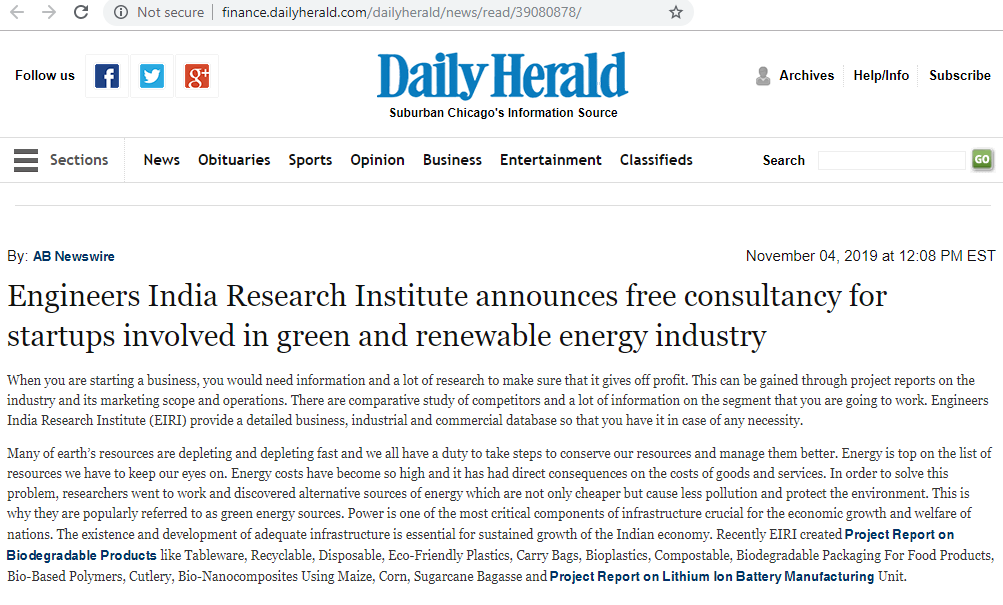 eiriboard's tweet photo. Engineers India Research Institute announces free consultancy for startups involved in green and renewable energy industry https://t.co/wXjaxxTN45

#climatechange #environment #sustainability #innovation #cleanenergy #smallbusiness #startups https://t.co/qEbbE0fAJ3