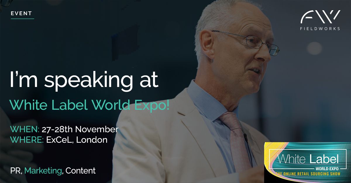 Our very own @ChrisFieldFW is speaking <a href="/WhiteLabelExpo/">White Label World Expo</a> in November – inspiring #ecommerce businesses to think about the physical world and how they can reach out to customers in exciting new ways #WhiteLabelUK #WhiteLabelWorld #innovation