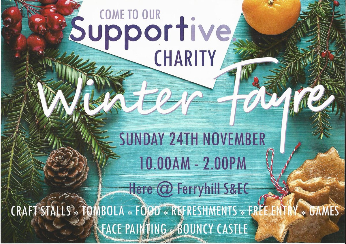 FeryhillSEC's tweet photo. @SupportiveSRC winter fayre! Supportive are a vital asset to our community. Please come and support them on Sunday the 24th 🎄 https://t.co/LDRvkfUDFZ