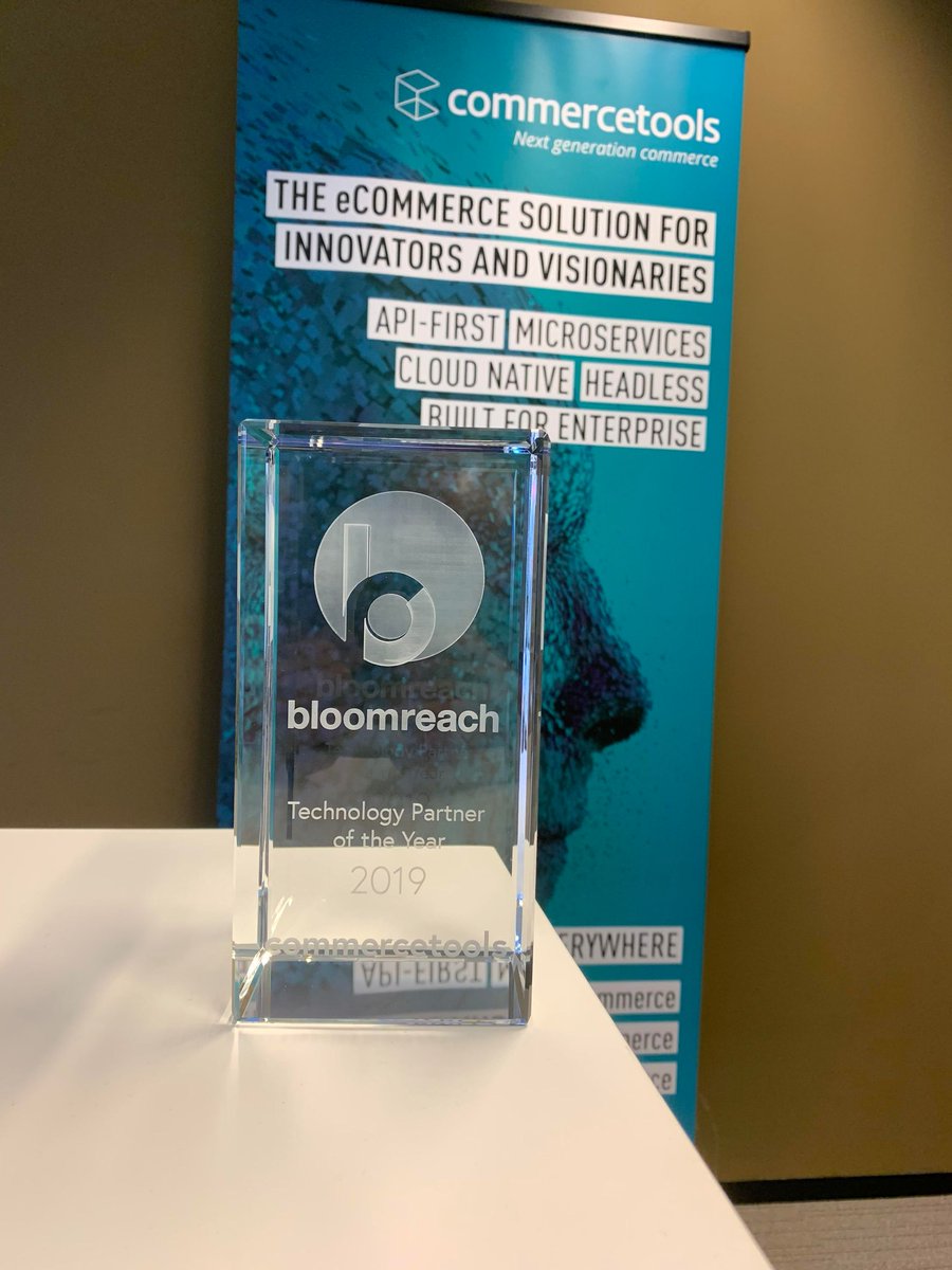 commercetools's tweet photo. We are honored to receive an award from our partner @Bloomreach_tm for 'Technology Partner of the Year' for the 2nd time in a row at #brConnect last week! 🎉 https://t.co/4CVlW6HUPq
