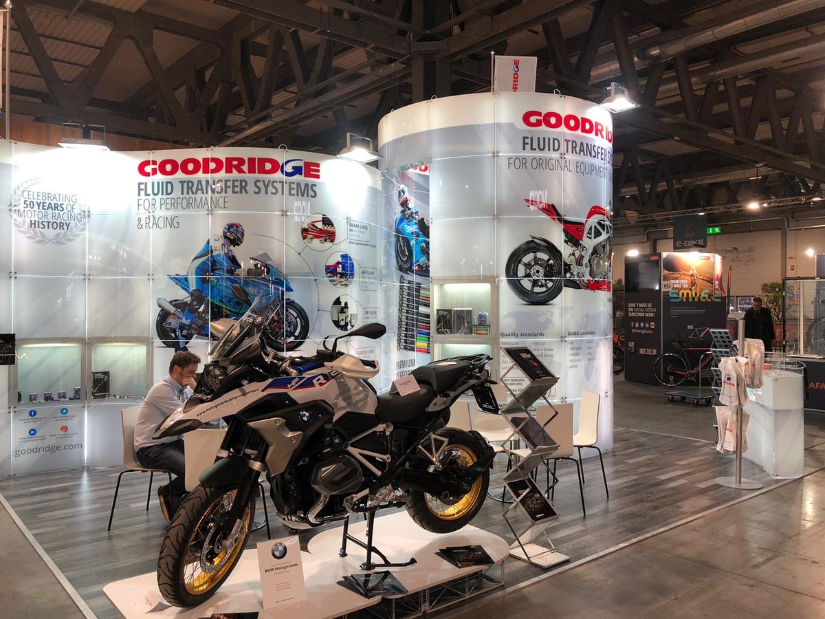 GoodridgeLTD's tweet photo. Find Goodridge exhibiting this week at the world famous motorcycle show - EICMA! 🌍 🇮🇹
Goodridge can be found in Hall 18, stand G58!
#Goodridge #GoodridgeOEM #GoodridgeRacing #50YearsOfGoodridge #GoodridgePerformance #EICMA #Italy #Milan #Milano #Motorcycle #MotorcycleExpo https://t.co/jR0EeeheDV