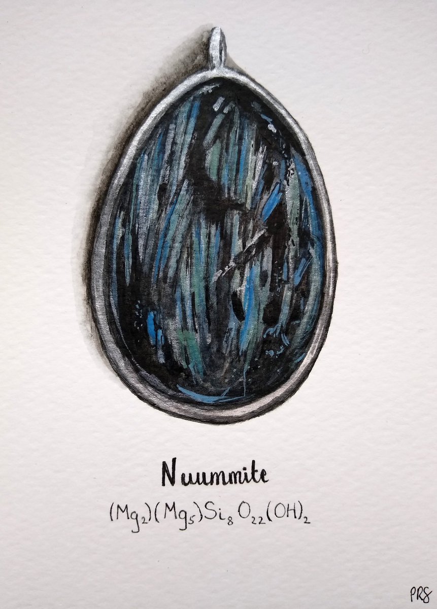PhoebeSleath's tweet photo. 2/n #Nuummite 🇬🇱
A rare metamorphic rock found only at #Nuuk in South #Greenland. Formed of two #amphibole minerals, #gedrite and #anthophyllite, but can also contain #pyrite, #chalcopyrite and #pyrrholite. Iridescent and beautiful, this pendant is displayed at #GEUS https://t.co/GuH0Envw2N