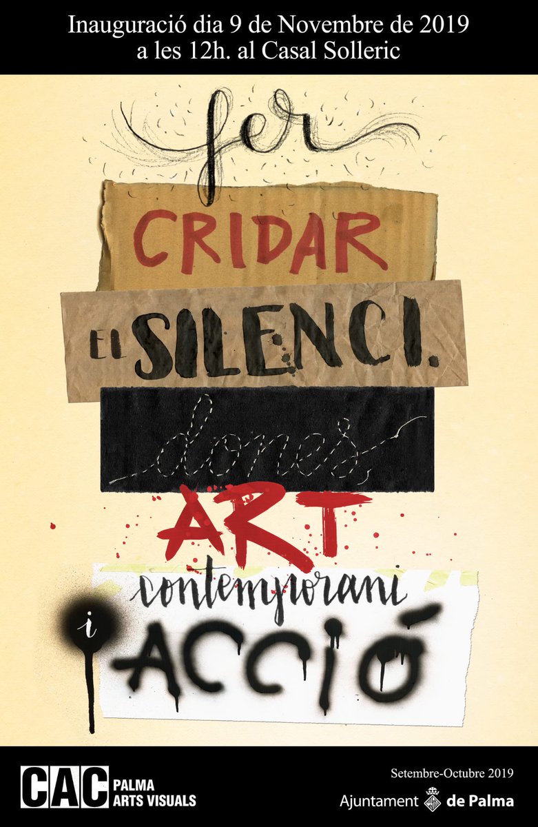 csolleric's tweet photo. Dissabte 9 de novembre, a les 12 hores, al #CasalSolleric, presentació de la feina feta al #taller "Fer cridar al silenci, dones art contemporani i acció" #ProjectesCacPalma https://t.co/IjyXEzdJaf