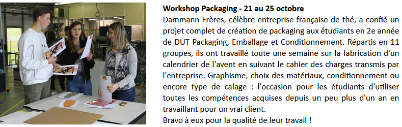 LP_Packaging's tweet image. Retour que le Workshop #Packaging réalisé en partenariat avec l’entreprise #Dammann Frères. BRAVO à tous les étudiant de deuxième année de DUT PACKAGING pour la qualité de leur travail ! #IUT #NosEtudiantsOntDuTalent @univrouen @lesIUT