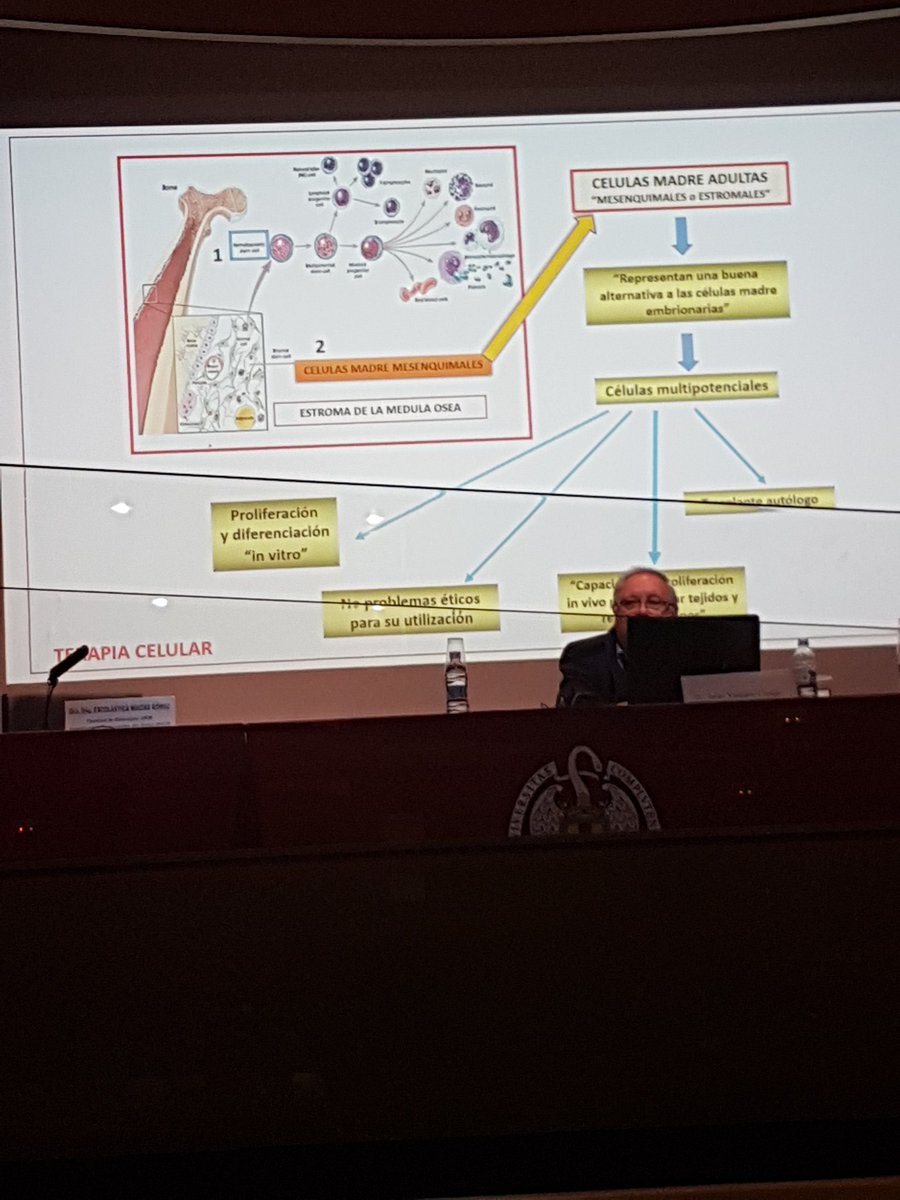 Terapias avanzadas... en la International Conference en la UCM.   Dr Vaquero presentando avances en lesiones cerebrales y mejoras cognitivas.