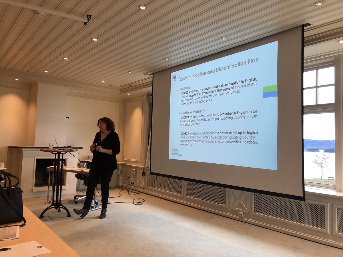 Dissemination lead Marisa Martin @iLiveProject1 presents the update of WP8 in #iliveprojectbergen #livewelldiewell @_ibima @secpal @EAPCvzw @IAHPC @anne_goossensen