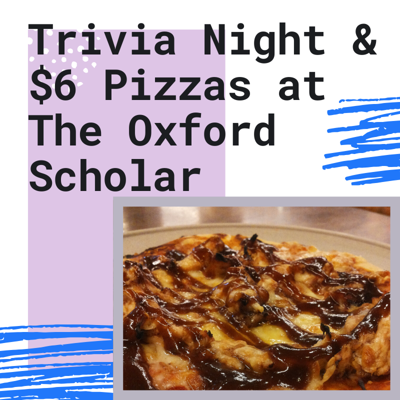 Melb_bars_pubs's tweet image. Relax tomorrow night with a little Trivia, a $6 Pizza &amp;amp; a pint at #TheOxfordScholar in the CBD. Wednesday's Trivia starts at 6.30pm sharp🎓
#ClassicFun #QuizJunkies #Grasshopper #EatMelbourne

&amp;gt; Wednesday is the new Friday when you have our FREE 2019 App: melbournesbarsandpubs.com.au