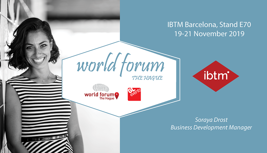 From November 19-21 World Forum The Hague will attend IBTM Barcelona <a href="/SorayaWFCC/">Soraya Drost</a> will be there to represent #worldforum You can find her at booth E70 with <a href="/GLevents/">GL events</a>Venues @GLevents See you there! #worldforumthehague #hostingtheworld🌍

worldforum.nl/en/worldforumi…