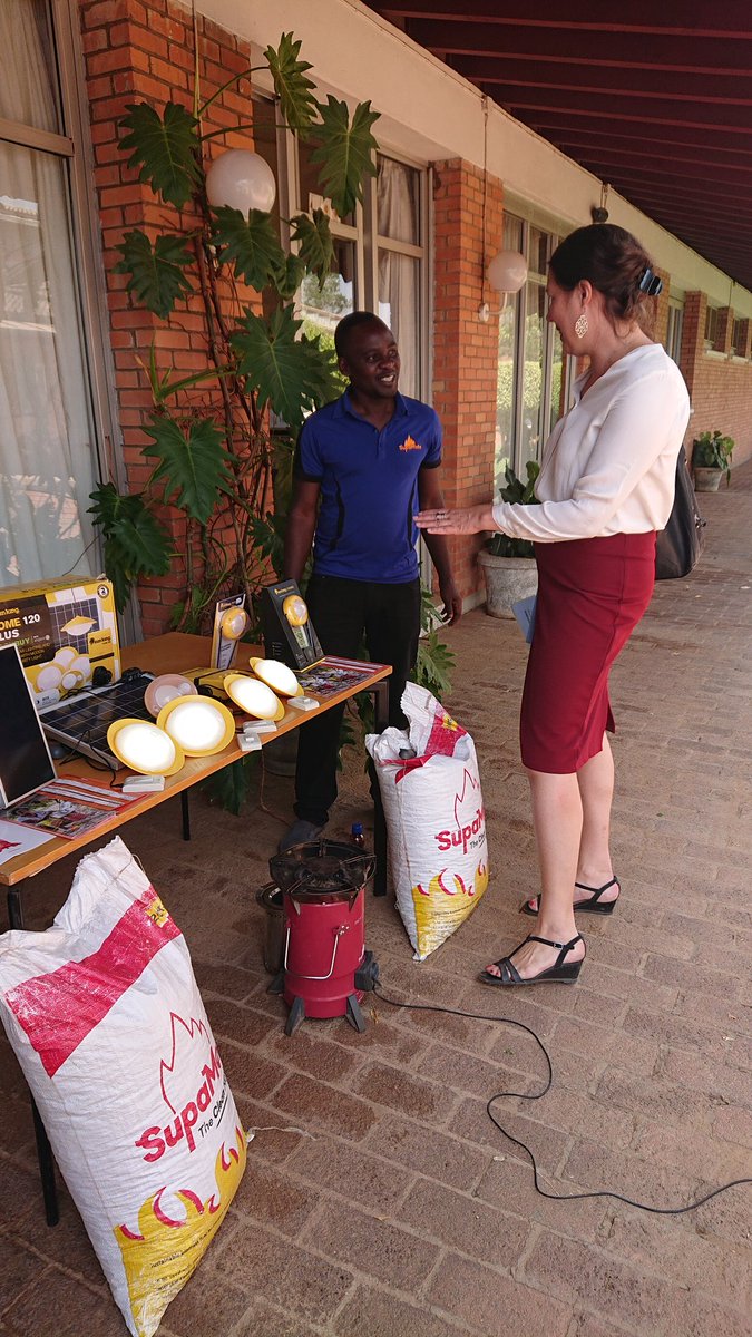 antoniagronvall's tweet photo. Ambassador of Sweden to Zambia @AnnaMajHultgard viewing the products of the #bgfz @fenixintl @std_microgrid @VITALITEZambia @supa_moto #climateaction @SwedeninZM https://t.co/44stji989c