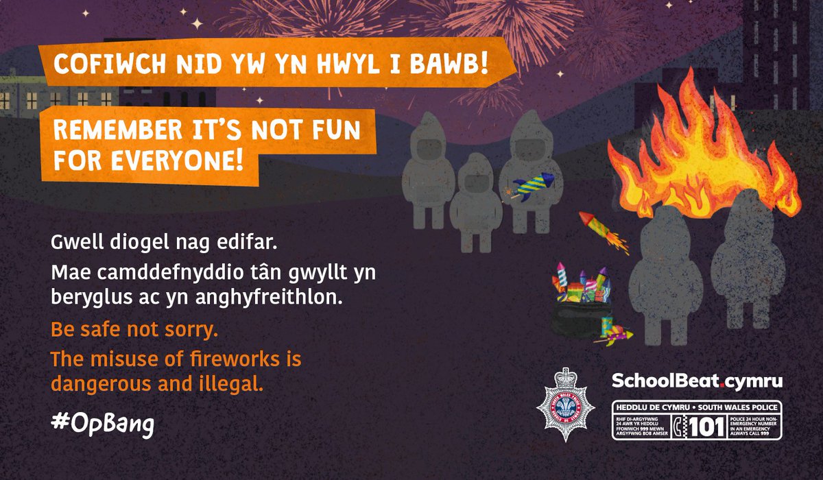 swpolice's tweet image. 🎇🎆 Remember that #BonfireNight, and in particular fireworks, are #NotFunForEveryone.

Know the law around using fireworks, stay safe, and respect others.

More:
🔗 bit.ly/OpBang2019
🔗 gov.uk/fireworks-the-…

^hs