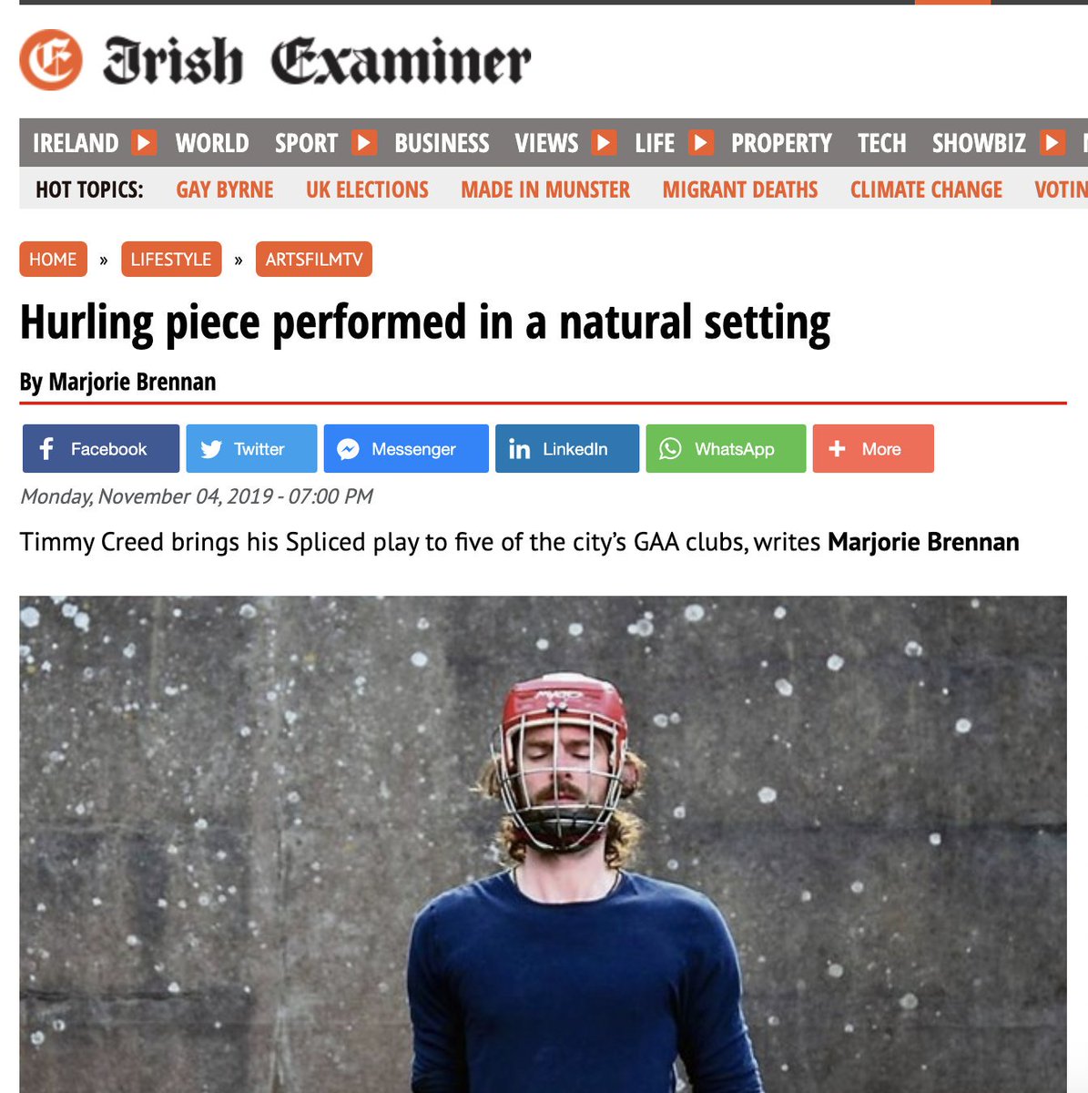 EverymanCork's tweet image. "Timmy Creed has been performing his acclaimed one-man show #Spliced for the guts of 2 years now but has spent most of his time trying to avoid the stage. Instead, his performance spaces have been the handball alleys, squash courts &amp;amp; sports clubs..."
irishexaminer.com/breakingnews/l…
