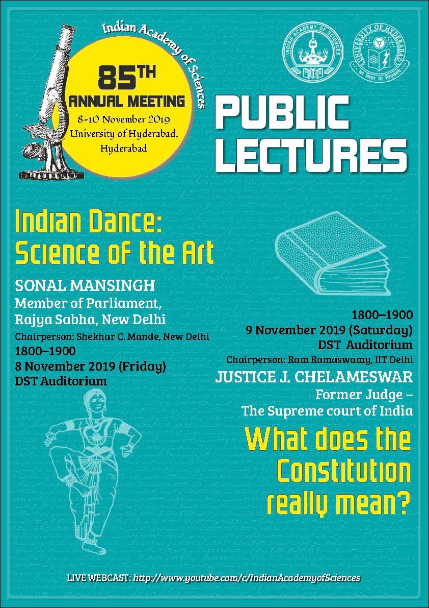 IAScBng's tweet photo. Annual Meeting #Public Lectures: #Indian Dance: #Science of the #Art and What does the #Constitution Really Mean? @HydUniv. All are Welcome
#85AM https://t.co/SwvZyKhIwD