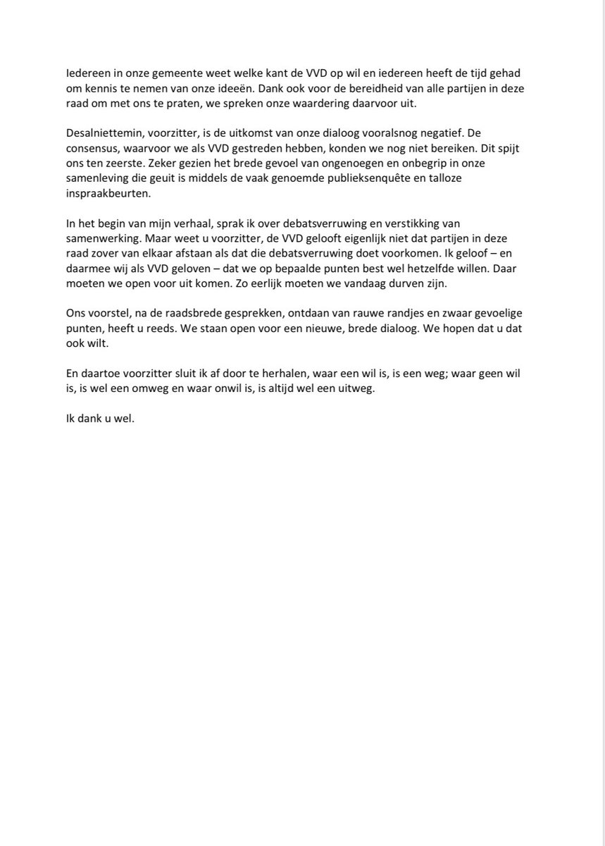 De Algemene Politieke Beschouwingen die ik zojuist uitsprak over de begroting van 2020 namens <a href="/vvdhellendoorn/">VVD Hellendoorn</a>. ‘Waar een wil is, is een weg!’