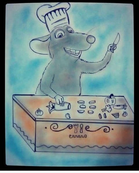 CarolRo87023244's tweet photo. Good morning everyone !!! The breakfast is almost ready.🥞☕....this is one of my fave drawing, because I really love this movie 🍝🐭
#Ratatouille #fanart #art #dibujo #ChefRemy https://t.co/p67C23EBdM