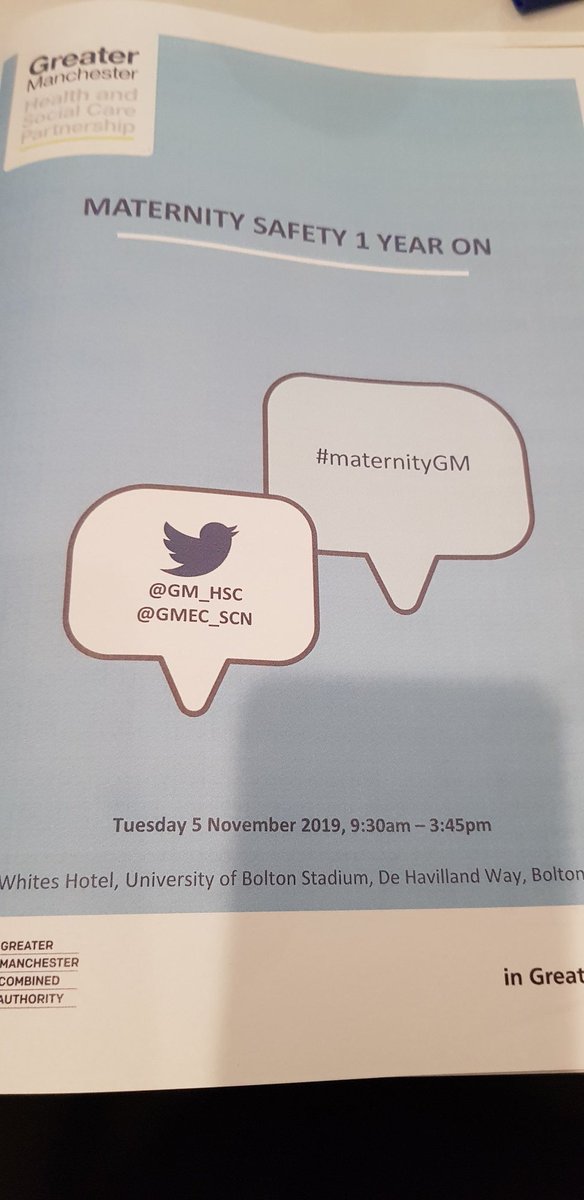 Looking forward to a day of celebrating improved safety across maternity services in GMEC and celebrate the collaborative and partnership working across the region. Sharing our successes! #safematernitycare #maternityGM 
@StockportNHS @alisonlynch65 @woodford_claire