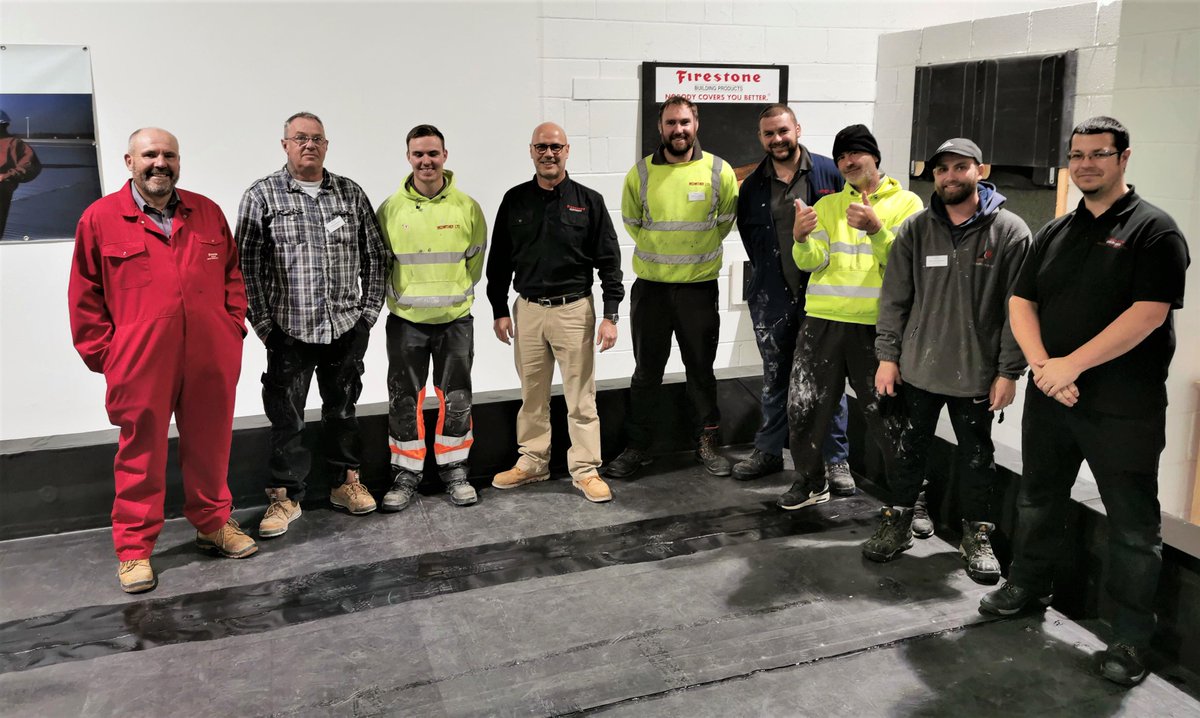 johnmcmullan8's tweet photo. Great training update day, ready for November start on site @FirestonebpUK #RubberGard #EPDM. https://t.co/P196qt1FT9