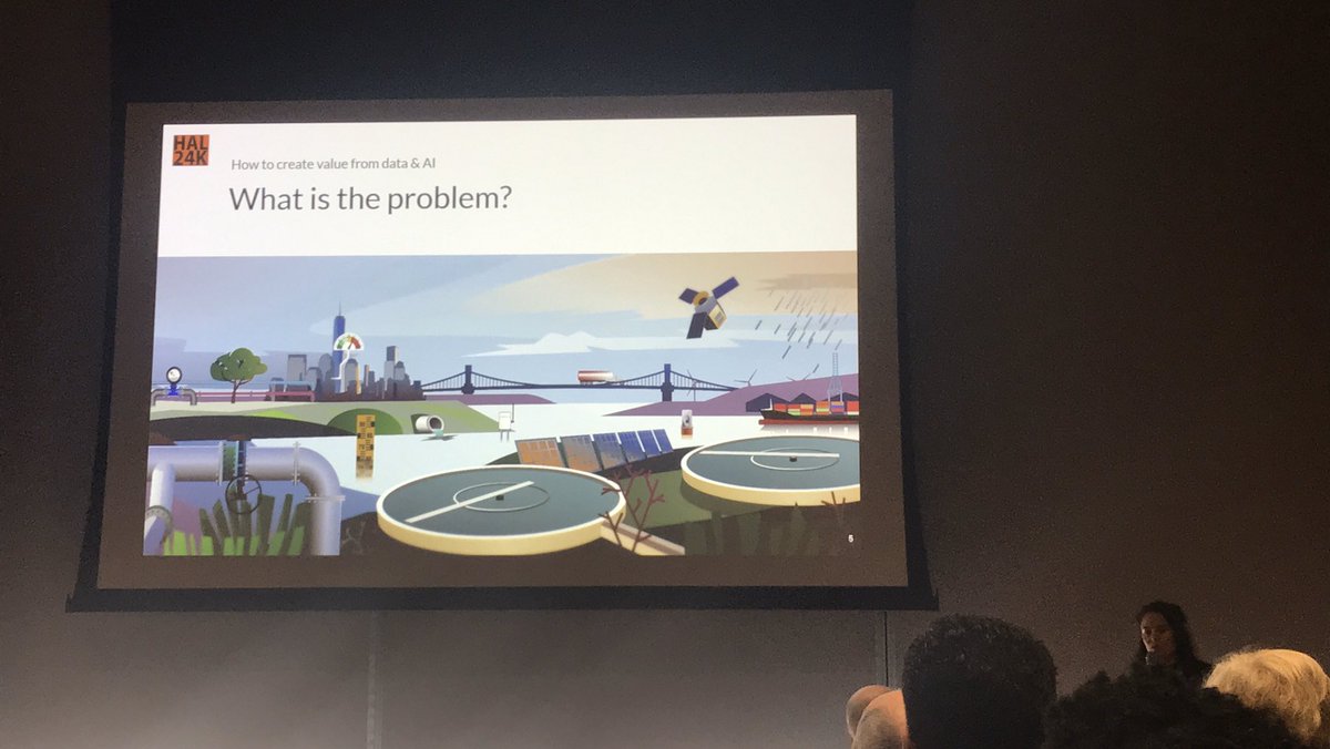 Making infrastructure smarter with Dalila Achoui <a href="/Hal24k/">HAL24K</a> - defining different factors involved in the problem leads to more useful solutions. #ArtificialIntelligence #SmartWater #AIWW2019