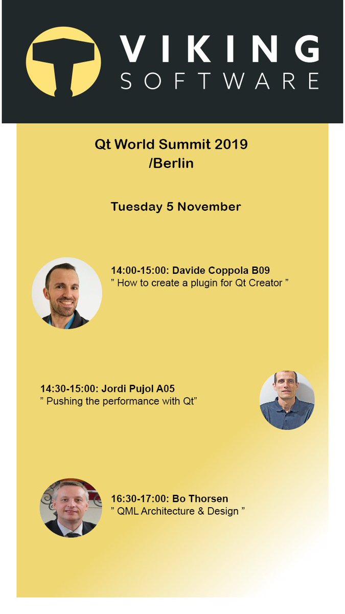 VikingSoftware's tweet image. Today&apos;s Viking Software talks #QtWS19 #BuiltWithQt