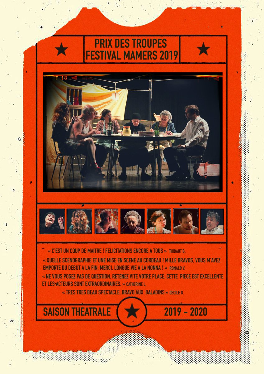 🎭 8 nov. (20h30), notre club vous propose une soirée théâtre : « LA NONNA » mise en scène par les Baladins de Marly. Adaptation du texte de l'Argentin Roberto Cossa.
🚩Lieu : Théâtre de la Celle St-Cloud.
💶Tarif 15€.  
▶️Plus d'infos et réservation : rotarylacellebougival.fr/2019/11/05/thé…