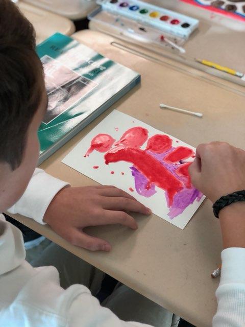 #art and #literacy combine in <a href="/MsBrightwellELA/">Susanna Brightwell</a> #8thgrade class... using color and line to demonstrate mood in a selected passage...stunning! <a href="/SREILAACPS/">SREIL MS AACPS</a> <a href="/lindalelynx/">Lindale Middle</a>