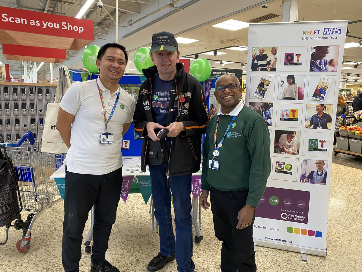 jay_sundersingh's tweet photo. Day2 Celebrating #OTWeek2019 Tesco in Romford with Havering Falls Service and Havering CHSCS Therapies (ITT) OTs 🎂🥳@jay_sundersingh @laurajstuart @JuliaScottRCOT @NELFT_AHP @NELFT_OT @NELFT_falls @CHSCS_ITT @theRCOT @LBofHavering https://t.co/zpI6S4bLIa