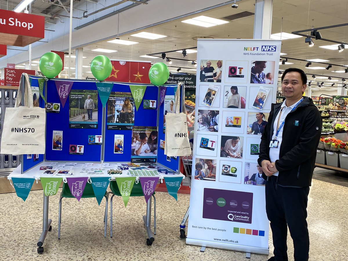 jay_sundersingh's tweet photo. Day2 Celebrating #OTWeek2019 Tesco in Romford with Havering Falls Service and Havering CHSCS Therapies (ITT) OTs 🎂🥳@jay_sundersingh @laurajstuart @JuliaScottRCOT @NELFT_AHP @NELFT_OT @NELFT_falls @CHSCS_ITT @theRCOT @LBofHavering https://t.co/zpI6S4bLIa
