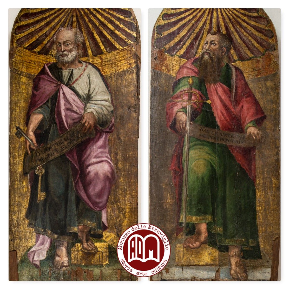adm_ufficiale's tweet photo. 🏛️ Chiesa di Santa Maria dei Raccomandati. Gessopalena. Pannelli lignei raffiguranti San Pietro e San Paolo. Opere attribuite dal dott. Franco Battistella al maestro convenzionalmente conosciuto come "Pittore Dio aiu/tarà".
📸 @salvatorecosta_ per #abruzzodellemeraviglie https://t.co/EC7tlaQkH5