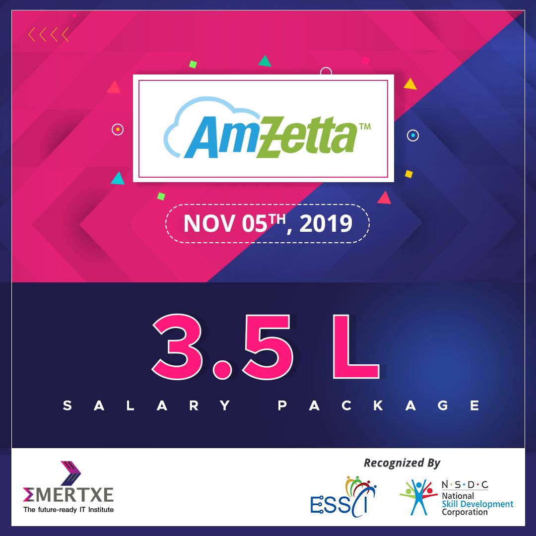 Amzetta Technologies conducted Placement Drive for our students completing ECEP Program. Join Emertxe and land your dream job at a Core Embedded Company. 
Register Now. Next batch starts on November 26th.
Call us at +91 809 555 7 333 or
Know more on buff.ly/2CNNRt1