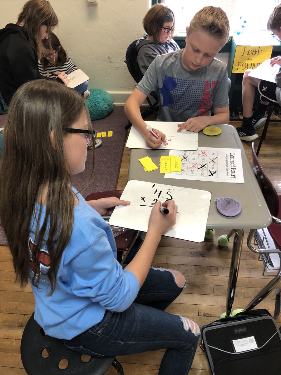 Spicing up our decimal operation practice with a game of Multiplication Connect Four #VBexperience #VB1team