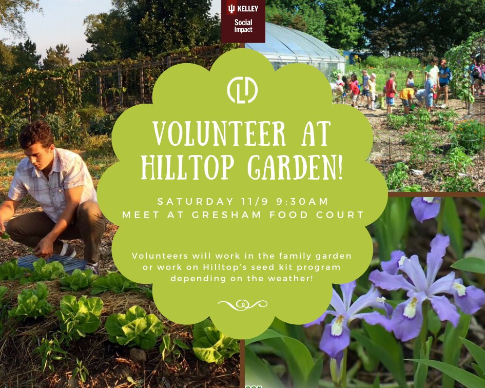 CLDatIU's tweet photo. No matter the weather, there will be something to do at Hilltop Garden this Saturday. Sign-up on our website!! #cldiu https://t.co/sA4NuPe1oj