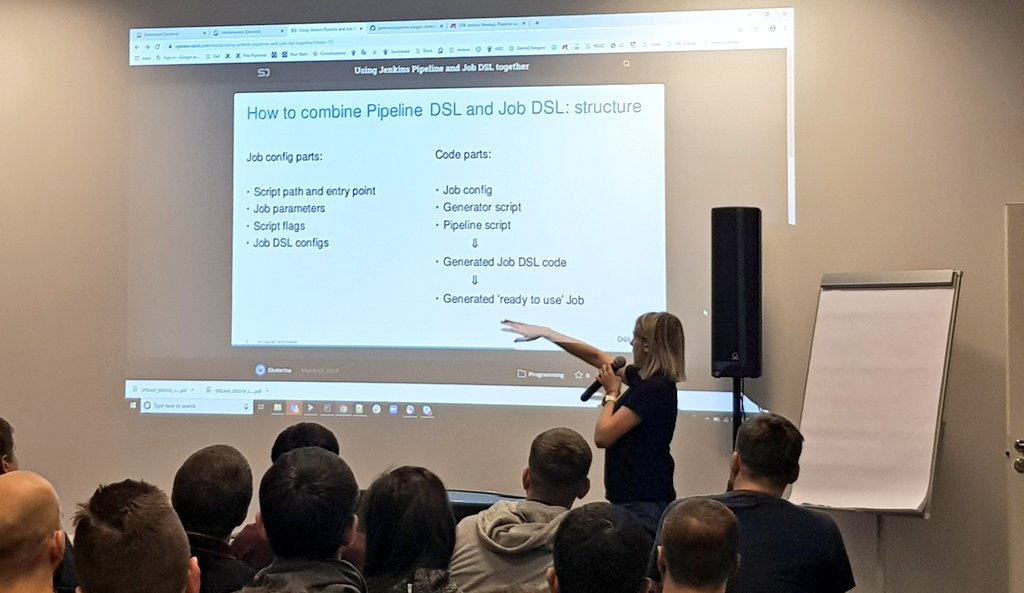 jenkins_spb's tweet photo. Совместное использование Jenkins Pipeline и JobDSL. Доклад Екатерины Филипповой о применении @jenkinsci в Dell EMC https://t.co/CPW9VvRqoB