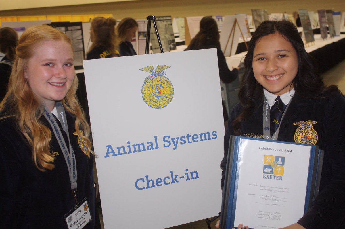 exeterffa's tweet photo. Congratulations to our Agriscience competitors, Mayalina Puerner and Grace Jardon! After winning their category at the state competition in April, they advanced onto Nationals with their project placing 6th in the nation in their category.  #exeterffa https://t.co/9RgXXjjtv6