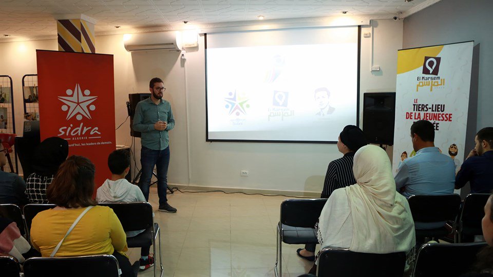 sidralgerie's tweet photo. cérémonie d'ouverture du nouveau projet avec #TO4YOUTH aux profits des jeunes de la commune de Mohamed Belouizdad qui se déroule à #ELMARSEMSPACE
#ELMARSEM #SIDRADZ #TO4YOUTH #APCBELOUIZDAD #MEPI #DZYOUTH #ALGERIE https://t.co/bbeRxeBMKd