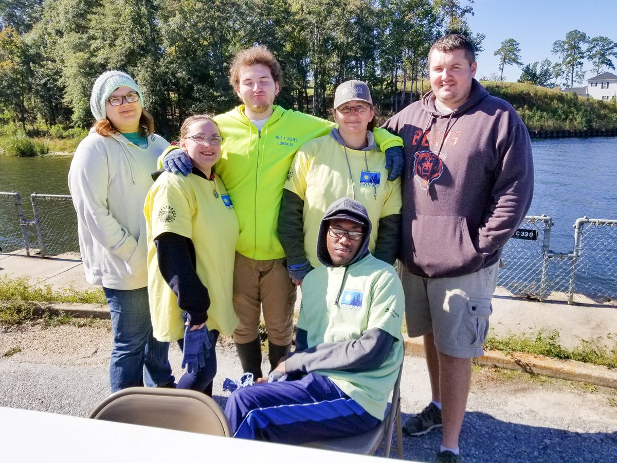 wccdothan's tweet photo. Wallace Community College - Eufaula students participated in Clean Home Alabama at Old Creek Town Park landing and collected 14 bags of trash. Thank you to everyone who participated! #CleanHomeAL https://t.co/nK6y8gMzdn