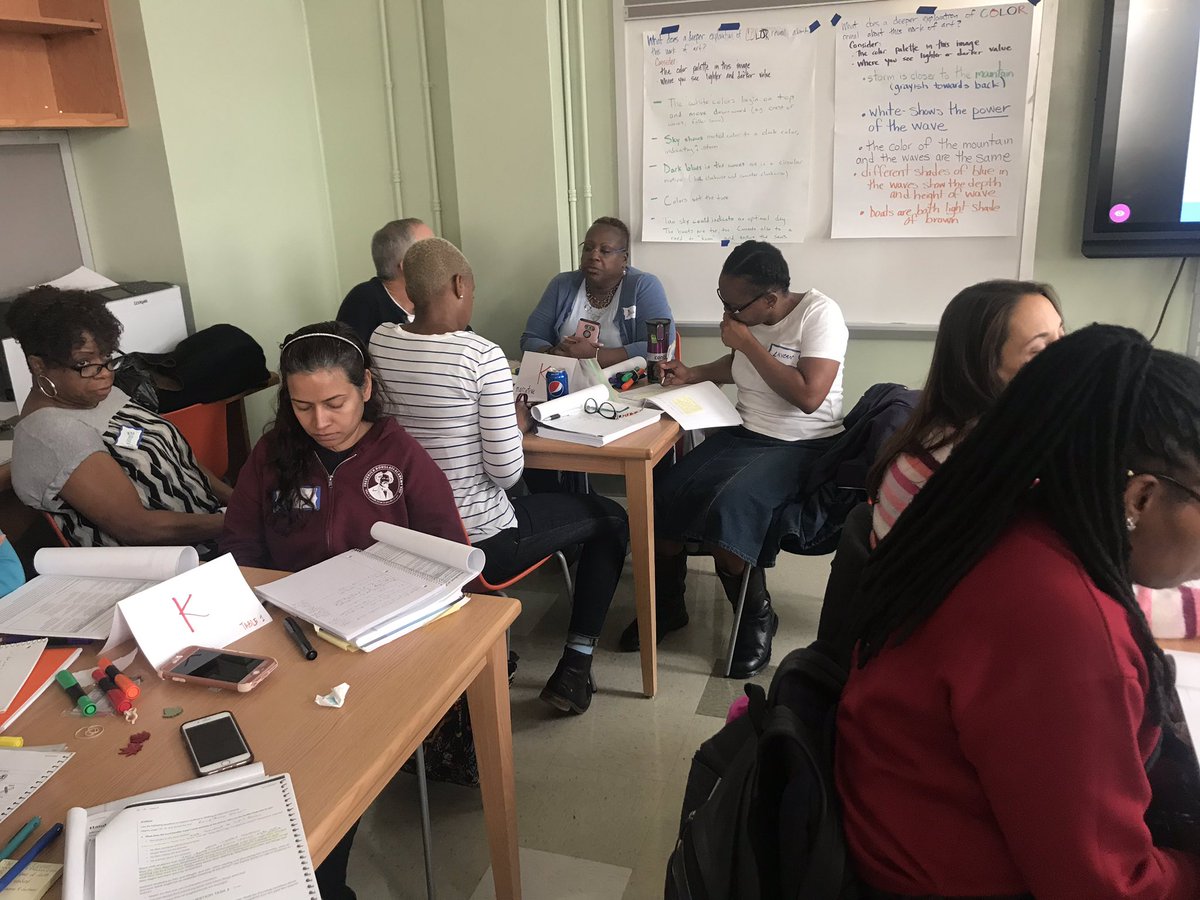 SpenceIreneK's tweet photo. Writing in Action! @NYCDistrict19 Wit&amp;Wisdom PD connecting the Role of Knowledge and Writing Instruction. 

#sharedcurriculum means teachers across the district coming together to engage in professional learning! 

@TamraCollinsD19 @ExecSuptKWatts @DOEChancellor @CWATSONHARRIS https://t.co/IqDsurKL0r