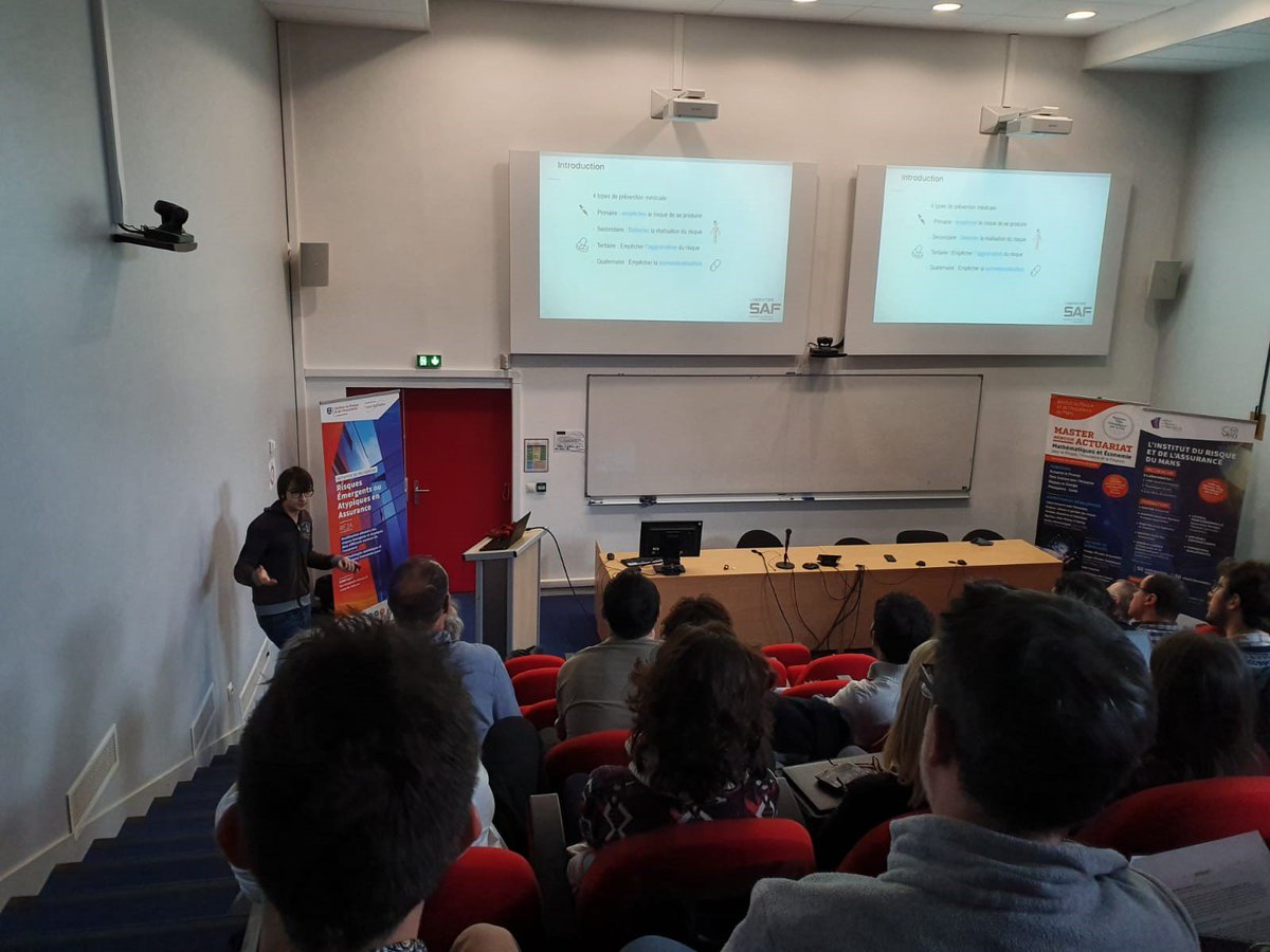 Le #LaboSAF était présent aujourd'hui au Mans pour le 10e séminaire Actuariat - Finance (ISFA Lyon &amp; IRA Le Mans) 
@Lemansuniv <a href="/ISFA_Lyon1/">ISFA</a>
 
Présentation de Romain GAUCHON (ISFA, Université Lyon 1) : 
Optimal prevention strategies in the classical risk model