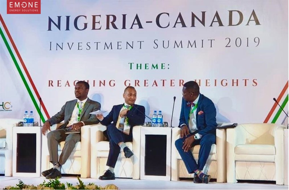 EMONEEnergy's tweet photo. “In the same way that Africa’s telecomm sector leapfrogged the landline – we decided to draw from other countries’ lessons learnt to move Nigeria’s power sector into a more #decentralized, #decarbonized and #digitalized energy system.” 💡 - Mir Islam, EM-ONE's CEO at #NCIS2019 https://t.co/TbhIX2JDet