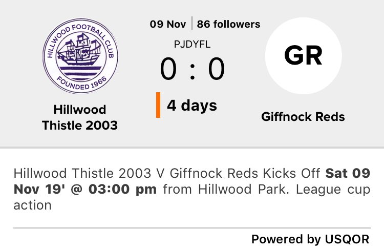 2 good teams going toe to toe, sure to be a cracker ⁦<a href="/ScGiffnock/">Giffnock SC Reds 2003</a>⁩ ⁦<a href="/PJDistrictYFL/">P&J District YFL</a>⁩  ⁦<a href="/Usqor/">Usqor</a>⁩