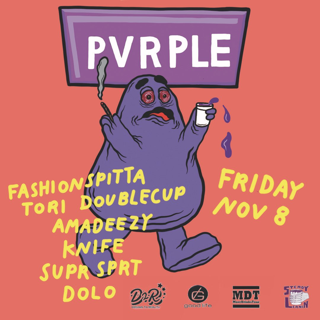 steady_leanin's tweet photo. FRIDAY // the eternal homie @FASHIONSPITTA is finally flying up from #ATL for a rare set at #PVRPLE! ๐ค๐
Pull up - only at @GoodLifeBar ๐ https://t.co/TJkwaQuIRc