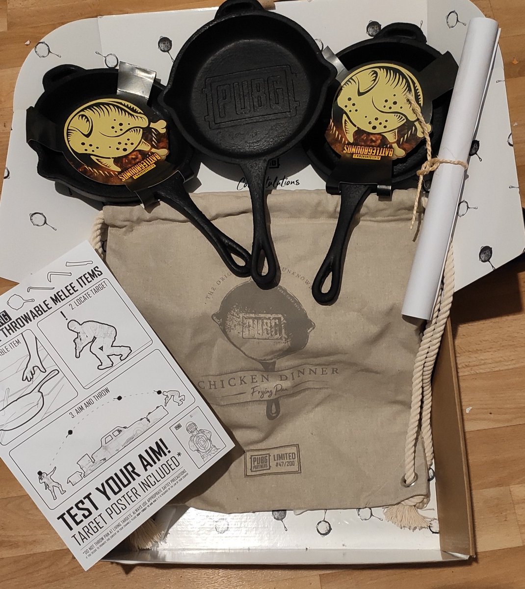 BierbankB's tweet photo. Btw thx for the present/pans :D Got number 42/200 @PUBG @PUBGpartners #notforcooking | werbung https://t.co/DQyaYnjHQz