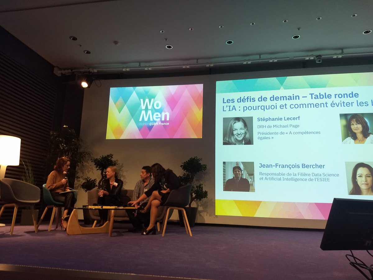 "L IA pas sans elle"  : un sujet majeur aux 20 ans du réseau <a href="/IBM_France/">IBM France</a> : "la sous représentativité des femmes va introduire des biais source d inégalités et de discrimination " il est essentiel d éviter les biais ! 
#womenintech #WoMenIBMFrance