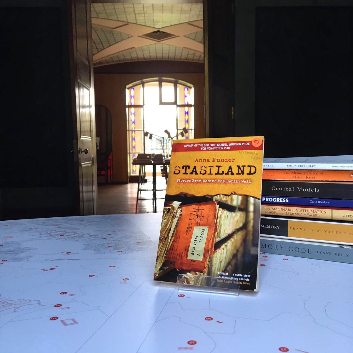 Pitzhanger's tweet photo. “Remember the wall that ran through Berlin, dividing East from West”
Check out our Instagram for #6 of our weekly series of books that informed our exhibition Memory Palace: Stasiland by Anna Funder. #MemoryPitzhanger #fallofthewall https://t.co/iWGxiNTUqB
