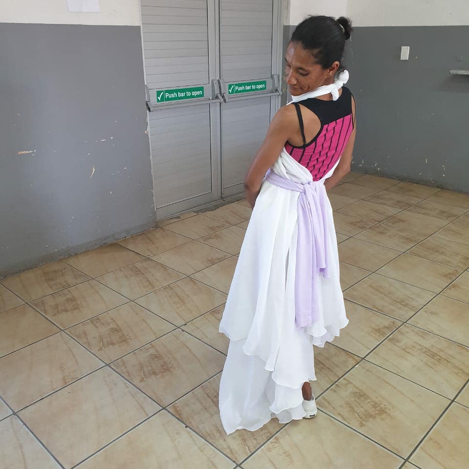 cloudrosaSA's tweet photo. A huge thanks to The Angel Gown Foundation for giving us an almost intact wedding dress today towards our material donation drive.  Our production team had so much fun dressing up.

#womenempowerment #womensupportingwomen #cloudrosa https://t.co/KXZXcUGzGZ