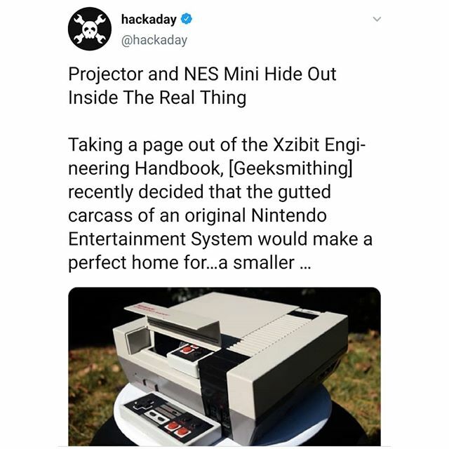 Geeksmithing's tweet photo. Thanks for the feature @hackaday on my latest project, the #NESproject! 📽️🕹️
.
..
...
#nes #nintendoproject #nesmod #nesmods #retrogames #retrogaming #retrogamingcommunity #gaming #classicgames #classicgaming #nesclassic https://t.co/dF5uXPY7XI
