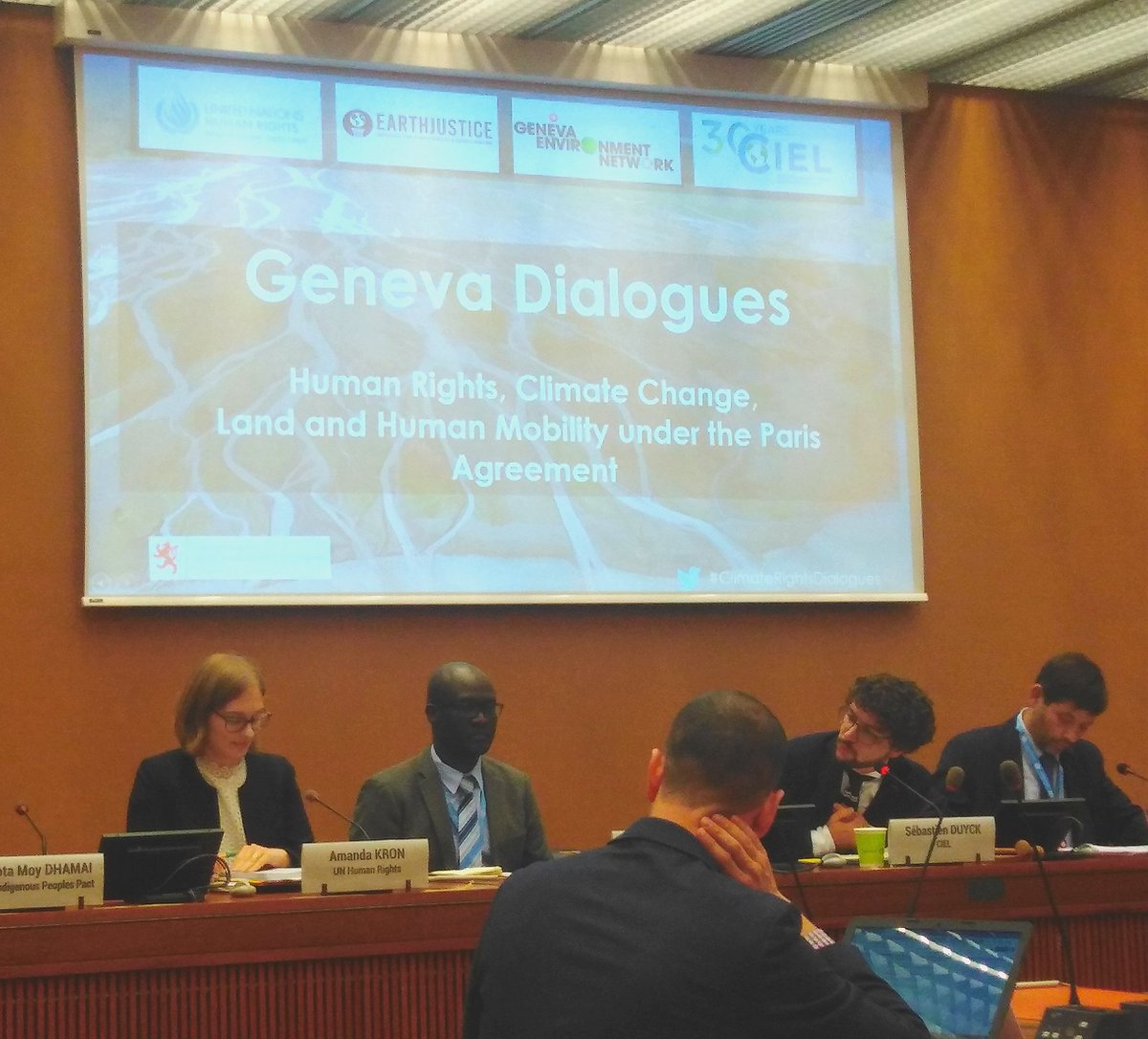 tetetlauron's tweet photo. #ClimateRightsDialogues organized by @ohchr @ciel_tweets @Earthjustice stress need for #IntlSolidarity to guide #intlcooperation #climatemigrantsrightsnow https://t.co/8fWagZHnmI